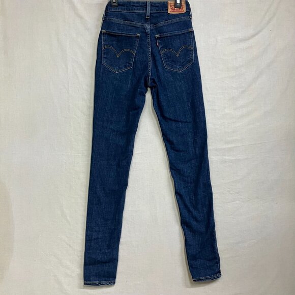 Levi's Women's Size 24 Blue 721 High-Rise Skinny Jeans Dark Wash Denim - Picture 10 of 13